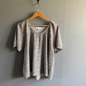 Meri Skye animal print blouse / Top size 2X